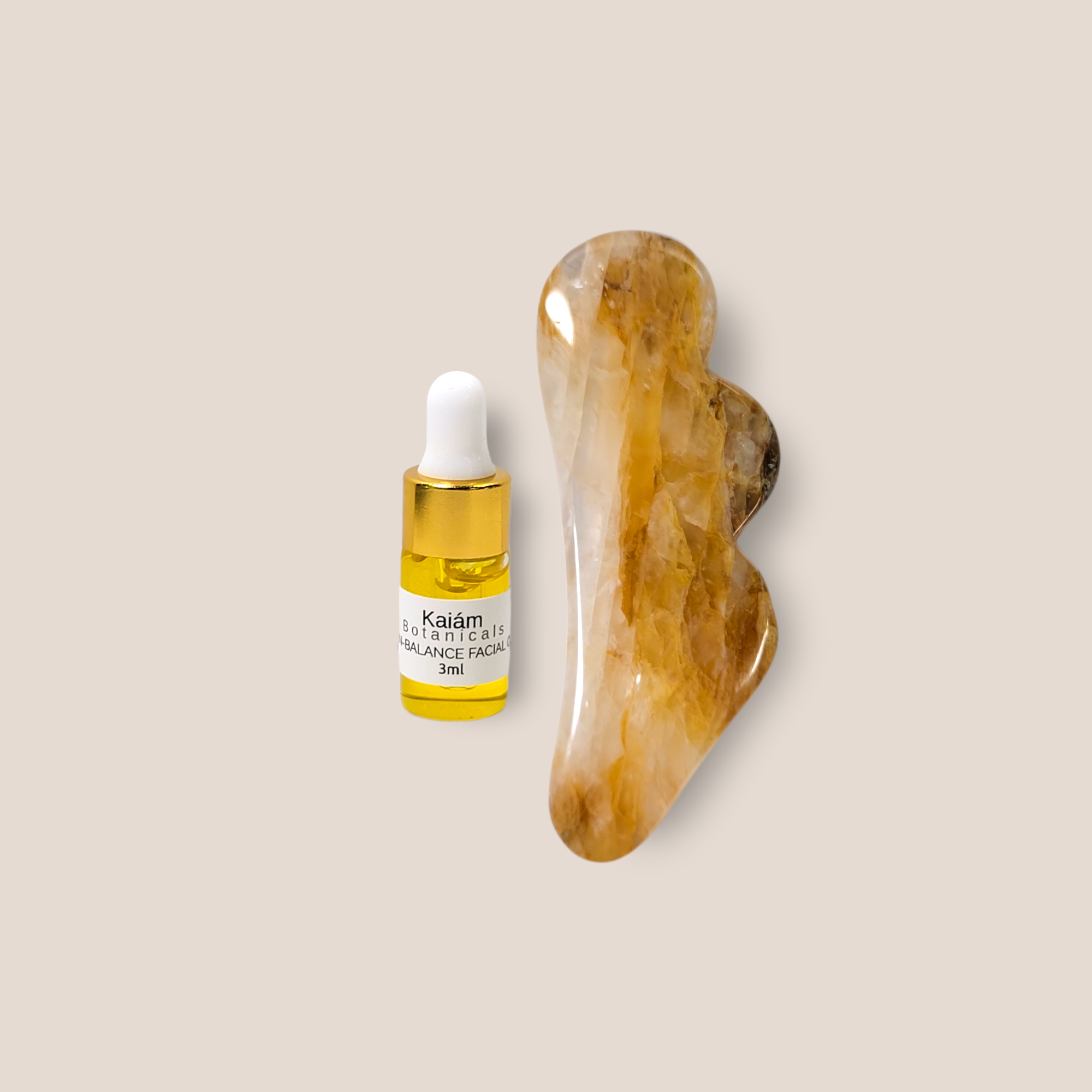 Citrine  Gua Sha Tool + Mini Gen-Balance Facial Oil